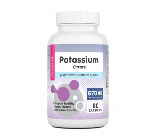 Цитрат Калия, Potassium Citrate, Chikalab, 60 капсул