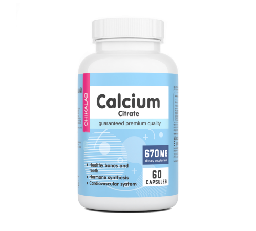 Кальций, Calcium, Chikalab, 60 капсул