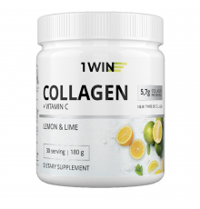 Коллаген с Витамином С "Лимон и Лайм", Collagen + Vitamin C Lemon & Lime, 1Win, 180 г