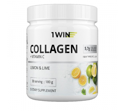Коллаген с Витамином С "Лимон и Лайм", Collagen + Vitamin C Lemon & Lime, 1Win, 180 г