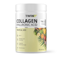 Коллаген с Гиалуроновой кислотой "Тропический микс", Collagen + Hyaluronic acid Tropical Mix, 1Win, 180 г