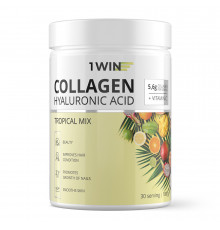Коллаген с Гиалуроновой кислотой "Тропический микс", Collagen + Hyaluronic acid Tropical Mix, 1Win, 180 г