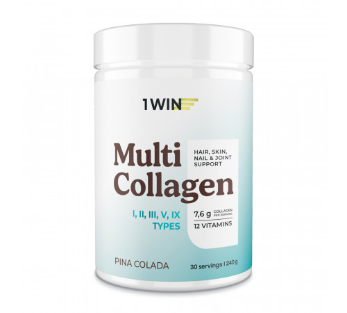 Мульти Коллаген "Пина колада", Multi Collagen Pina Colada, 1Win, 240 г