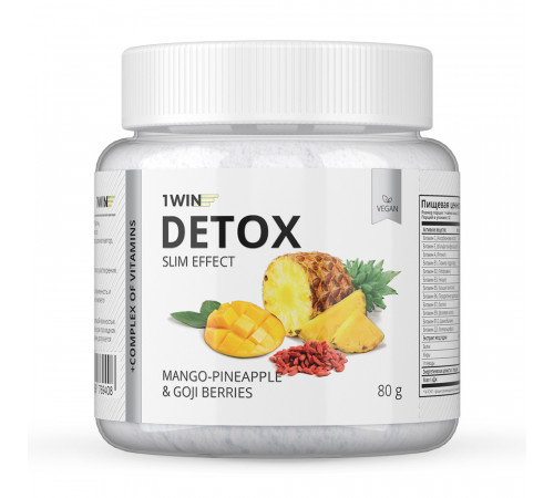 Детокс "Манго-Ананас и Ягоды Годжи", Detox Mango - Pineapple + Goji Berries, 1Win, 80 г