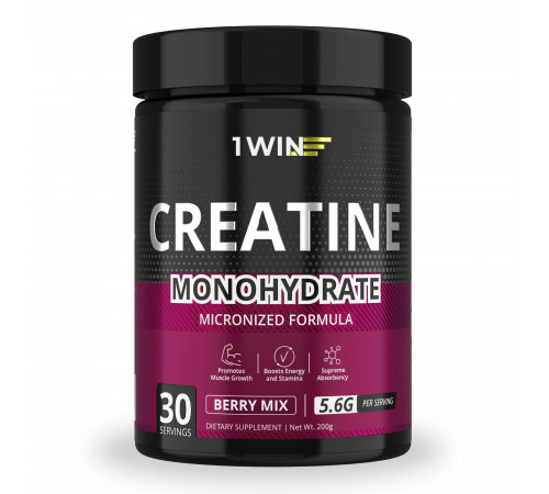 Креатин "Ягодный микс", Creatine Monohydrate Berry Mix, 1Win, 200 г