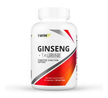 Женьшень + Таурин, Ginseng + Taurine, 1Win, 60 капсул