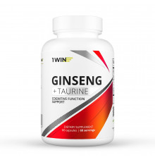 Женьшень + Таурин, Ginseng + Taurine, 1Win, 60 капсул
