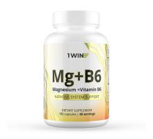 Магний + Витамин В6, Magnesium + Vitamin B6, 1Win, 180 капсул