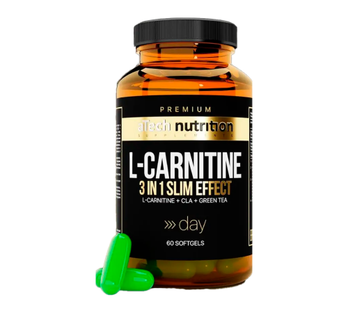 L-Карнитин, L-Carnitine, aTech Nutrition Premium, 60 желатиновых капсул