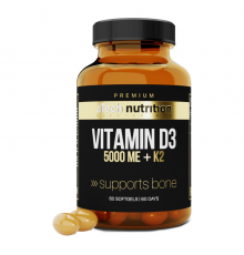 Витамин Д3 + К2, Vitamin D3 + K2, aTech Nutrition Premium, 60 желатиновых капсул