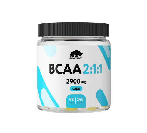 Аминокислотный комплекс, BCAA 2:1:1, Prime Kraft, 240 капсул
