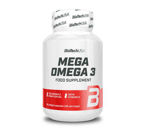 Мега Омега-3, Mega Omega-3, BioTechUSA, 90 желатиновых капсул