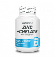 Цинк хелат, Zinc + Chelate, BioTechUSA, 60 таблеток