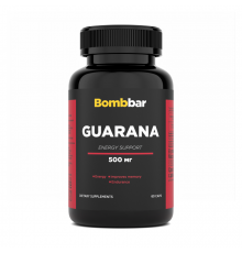 Гуарана, Guarana 500 mg, Bombbar, 60 капсул