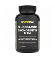 Глюкозамин Хондроитин с МСМ, Glucosamine Chondroitin MSM, Bombbar, 90 таблеток