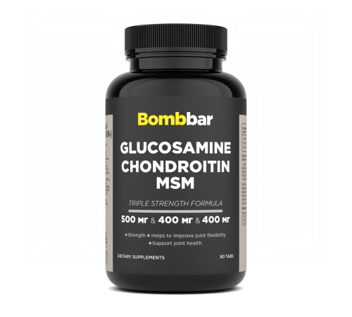 Глюкозамин Хондроитин с МСМ, Glucosamine Chondroitin MSM, Bombbar, 90 таблеток