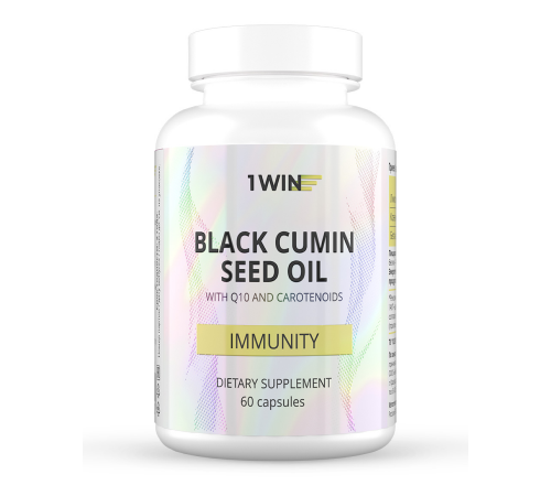 Масло черного тмина с Q10 и каротиноидами, Black Сumin Seed Oil with Q10, 1Win, 60 капсул