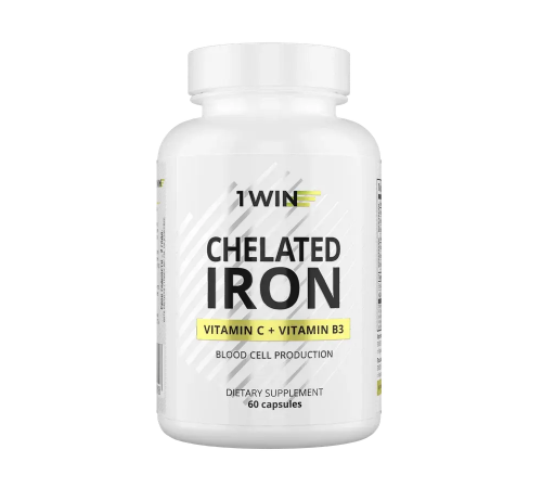 Хелат железа с витаминами С и B3, Chelated Iron, 1Win, 60 капсул
