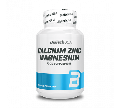 Кальций с Цинком и Магнием, Calcium Zinc Magnesium, BioTechUSA, 100 таблеток