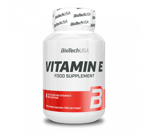 Витамин Е, Vitamin E, BioTechUSA, 100 желатиновых капсул