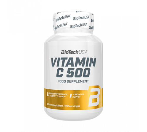 Витамин C 500, Vitamin C 500, BioTechUSA, 120 жевательных таблеток