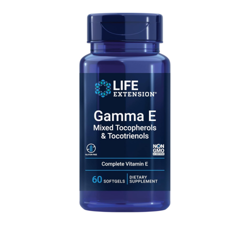 Витамин Е, Gamma E Mixed Tocopherols & Tocotrienols, Life Extension, 60 желатиновых капсул