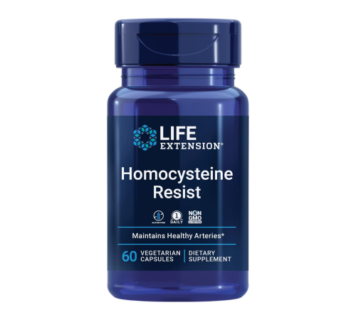 Гомоцистеин резистентный, Homocysteine Resist, Life Extension, 60 вегетарианских капсул
