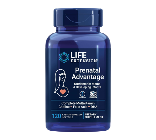 Комплекс витаминов и минералов для беременных и кормящих мам, Prenatal Advantage, Life Extension, 120 желатиновых капсул