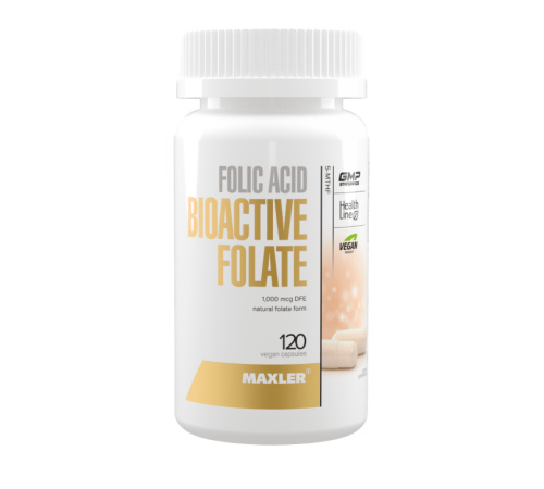 Фолиевая кислота, Folic Acid Bioactive Folate 5-MTHF, Maxler, 120 вегетарианских капсул