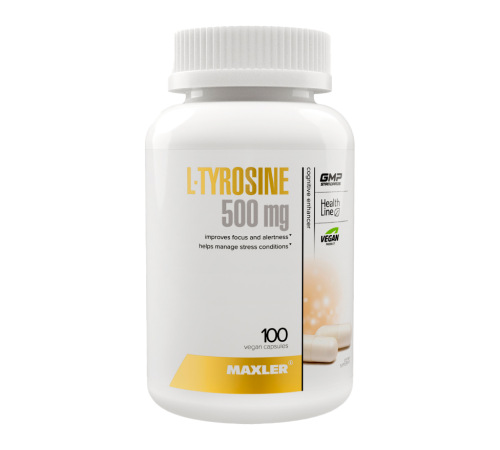 L-Тирозин, L-Tyrosine 500 mg, Maxler, 100 вегетарианских капсул