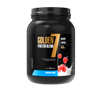 Протеин Клубника со сливками, Golden 7 Protein Blend 2 lb Strawberry, Maxler, 907 г