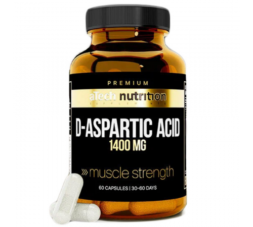 D-аспарагиновая кислота, D-Aspartic acid, aTech Nutrition Premium, 60 желатиновых капсул