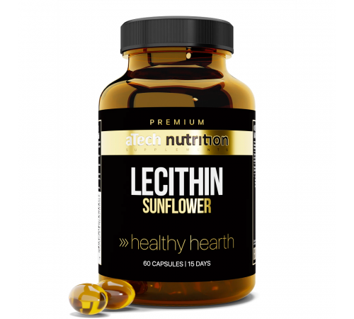 Лецитин, Lecitin, aTech Nutrition Premium, 60 желатиновых капсул