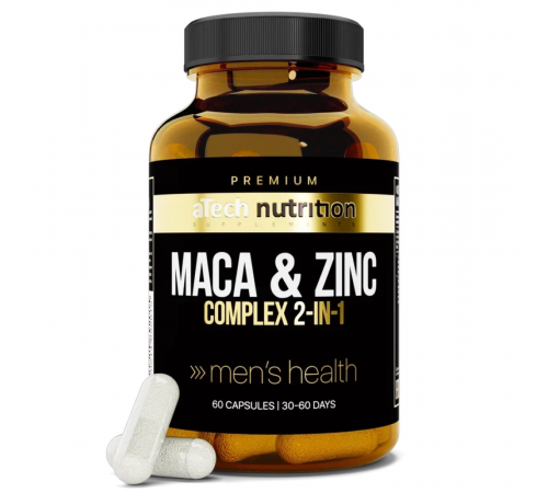 Комплекс для мужского здоровья Мака + Цинк, MACA & Zink, aTech Nutrition Premium, 60 желатиновых капсул