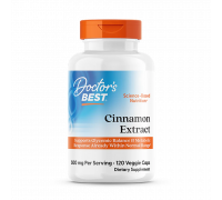 Экстракт корицы с Cinnulin PF, Cinnamon Extract with Cinnulin PF, Doctor's best, 120 вегетарианских капсул