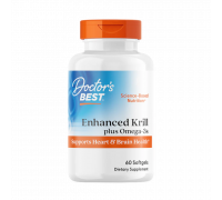 Обогащенный Криль с Омега-3 из Криля Superba, Enhanced Krill Plus Omega3 with Superba 2, Doctor's best, 60 гелевых капсул