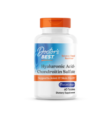 Коллаген с гиалуроновой кислотой и хондроитином, Hyaluronic Acid + Chondroitin Sulfate with BioCell Collagen, Doctor's Best, 60 таблеток