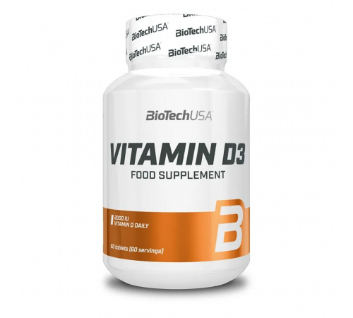 Витамин Д3 2000 МЕ, Vitamin D3 2000 IU, BioTechUSA, 60 таблеток