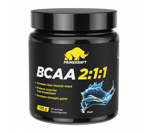 Аминокислотный комплекс БЦАА 2:1:1 без вкуса, ВСАА 2:1:1 Pure, Prime Kraft, 150 гр