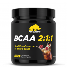 Аминокислотный комплекс БЦАА 2:1:1 со вкусом Кола-вишня, ВСАА 2:1:1 Cherry cola, Prime Kraft, 150 гр