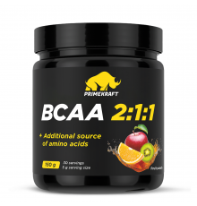 Аминокислотный комплекс БЦАА 2:1:1 со вкусом «Фруктовый пунш», ВСАА 2:1:1 Fruit punch, Prime Kraft, 150 гр