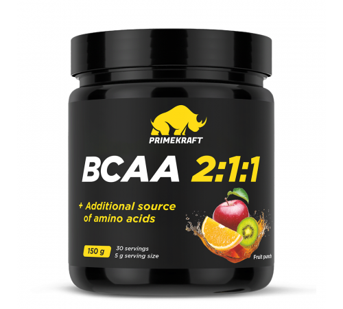 Аминокислотный комплекс БЦАА 2:1:1 со вкусом «Фруктовый пунш», ВСАА 2:1:1 Fruit punch, Prime Kraft, 150 гр