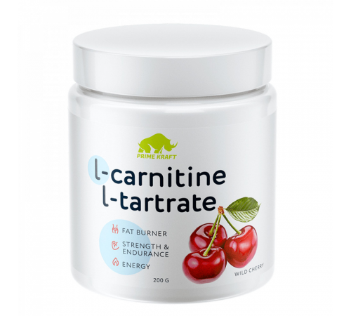 Л-карнитин Л-тартрат со вкусом вишни, L-carnitine L-tartrate Wild cherry, Prime Kraft, 200 гр