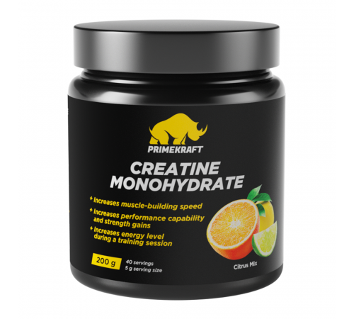 Креатин со вкусом Сitrus mix (цитрусовый микс), Creatine Monihydrate citrus mix, Prime Kraft, 200г