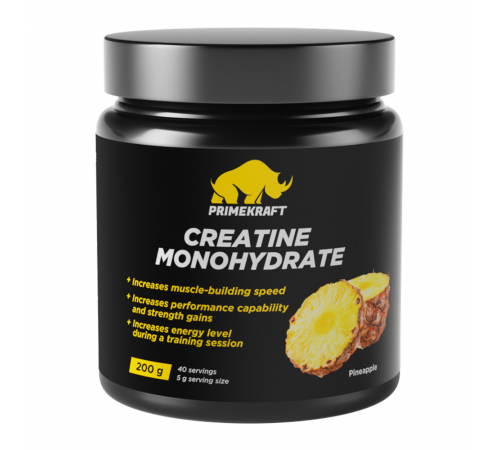 Креатин со вкусом ананаса, Creatine Monihydrate pineapple, Prime Kraft, банка 200г