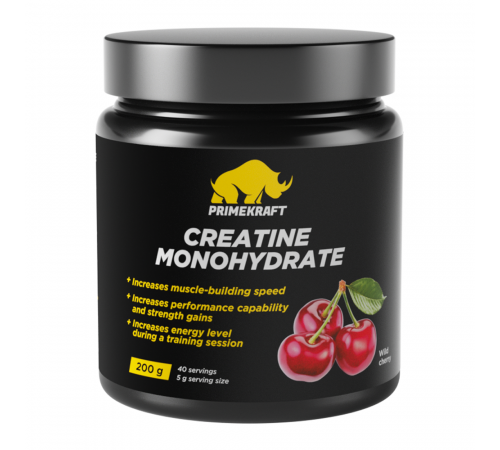 Креатин со вкусом Wild cherry (дикая вишня), Creatine Monihydrate wild cherry, Prime Kraft, банка 200г