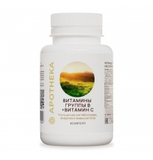 Комплекс витаминов группы В + Витамин С, B-complex + Vitamin C, Apotheka, 60 капсул