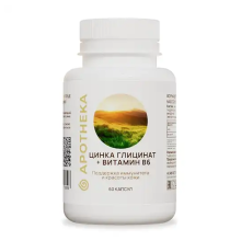 Цинка Глицинат + Витамин В6, Zinc Glycinate + Vitamin B6, Apotheka, 60 капсул