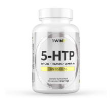 5-Гидрокситриптофан + Глицин + Теанин, 5-HTP + Glycine + Theanine, 1Win, 60 капсул
