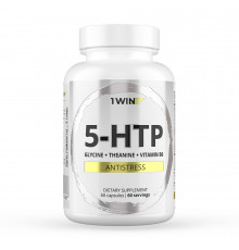 5-Гидрокситриптофан + Глицин + Теанин, 5-HTP + Glycine + Theanine, 1Win, 60 капсул